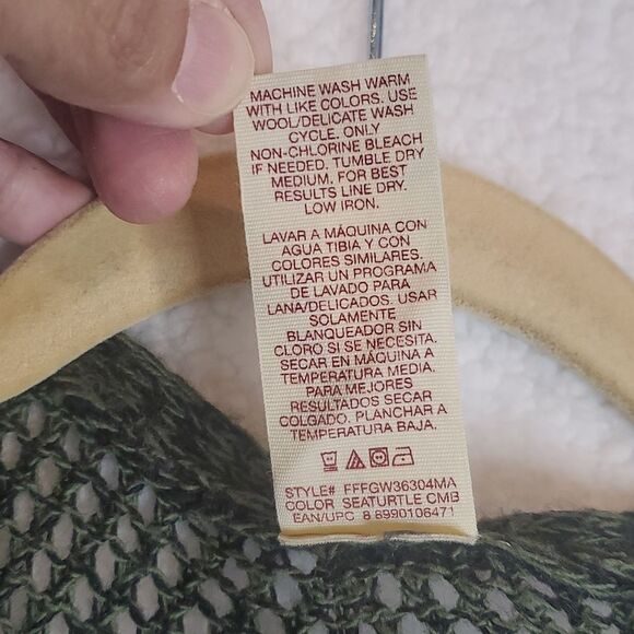 Faded Glory Green Knit Open Fringe Sleeveless Cardigan Size 1x-2X(16W-20W) - Picture 9 of 15